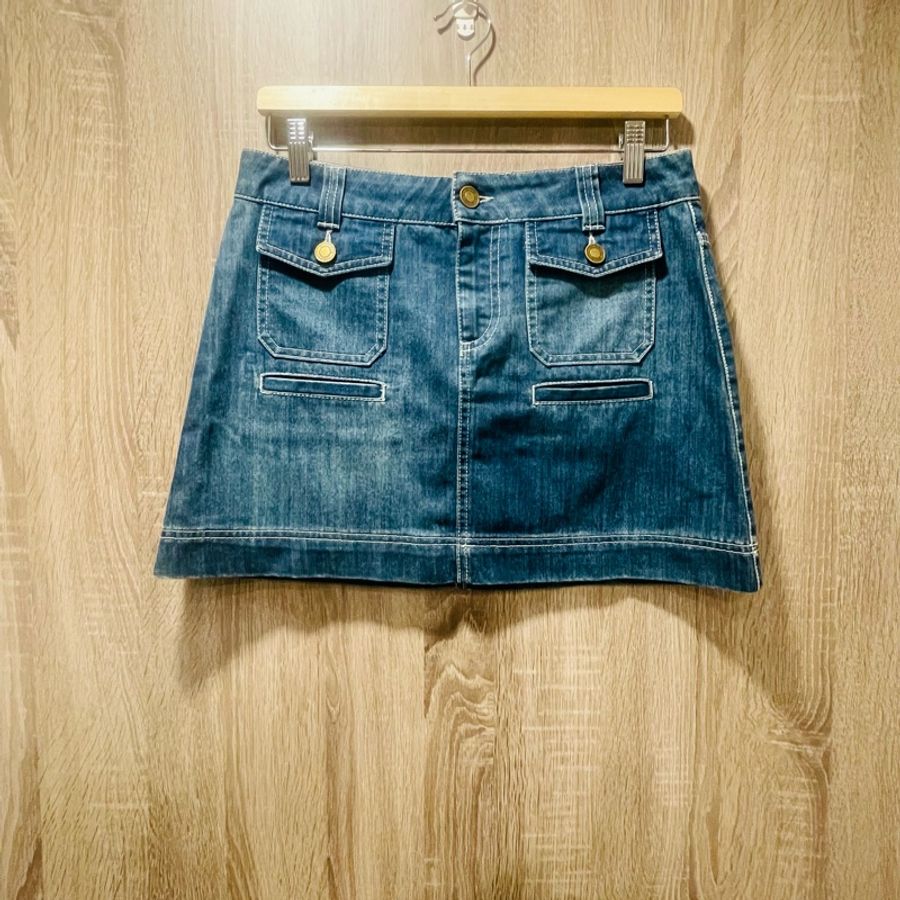 Gucci 經典logo 中腰牛仔裙-0