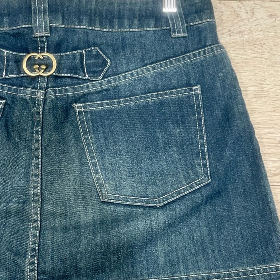 Gucci 經典logo 中腰牛仔裙-14
