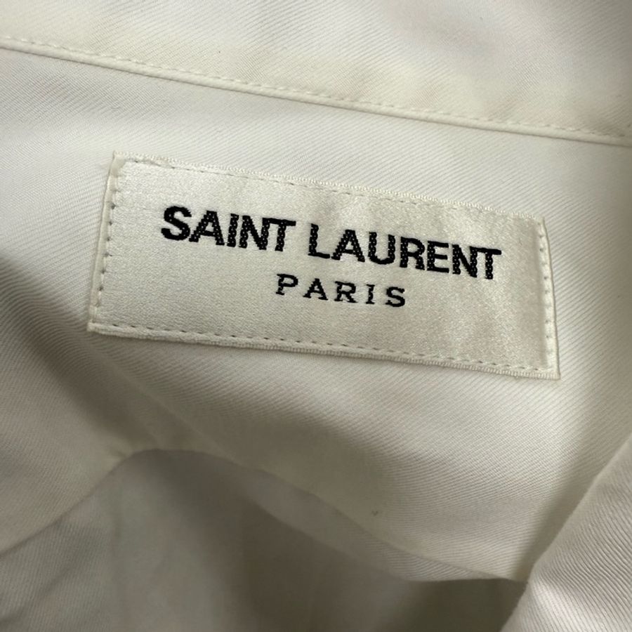 Saint Laurent YSL white dress shirt with ribbon 39 襯衫-8