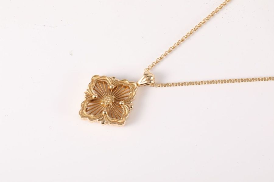 BUCCELLATI（布契拉提）Opera 花卉圖案 Jaupen 鏤空項鏈 (大號) 金色 18K黃金 項鏈 黃金-2