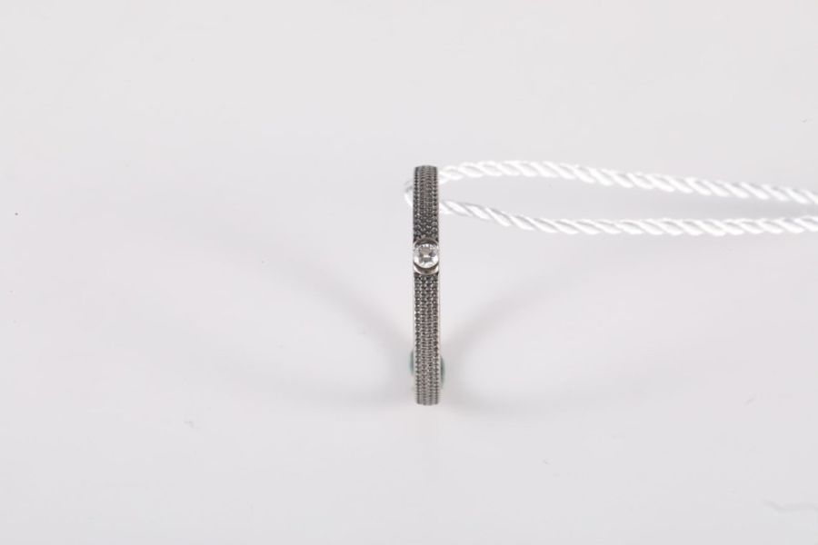 DE BEERS（戴比爾斯）18K白金 鑽石 窄版 單鑽戒指 51-1