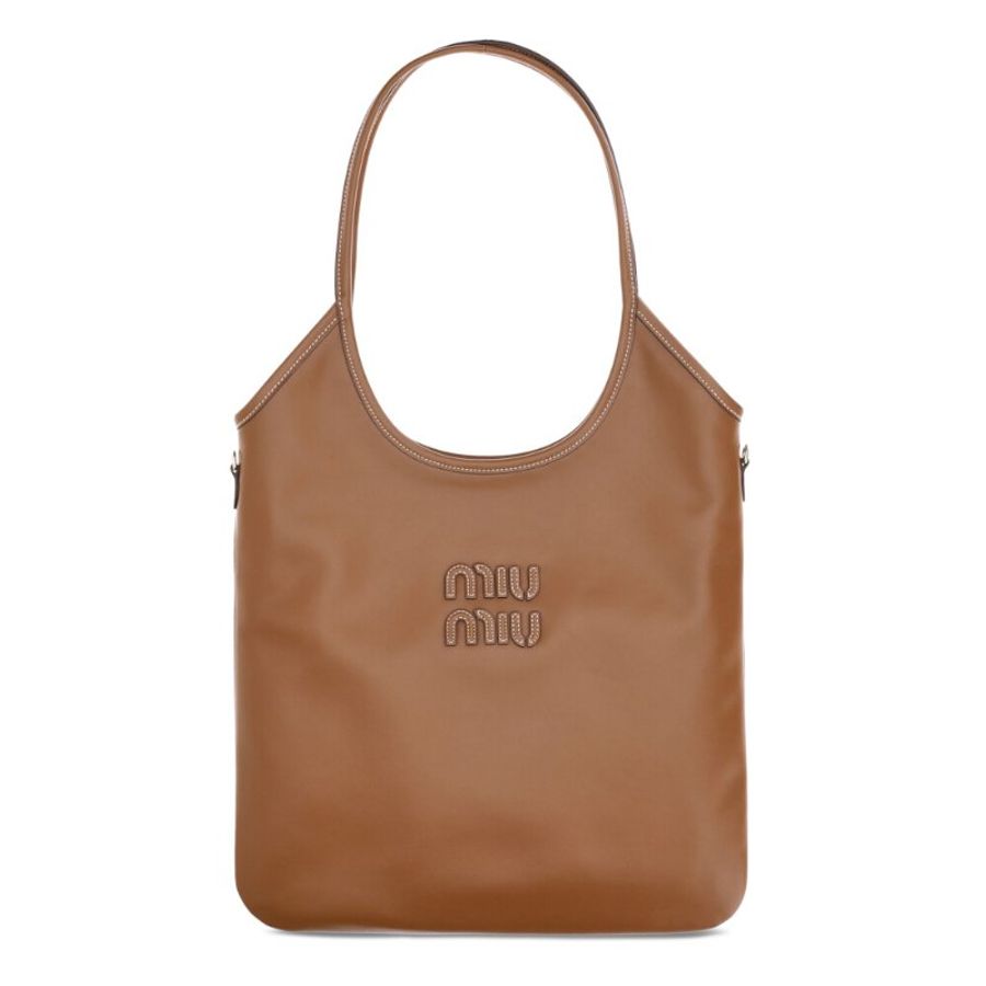 【MIU MIU】Ivy 皮革 手袋 托特包 肩背包 干邑色 5BG231-0