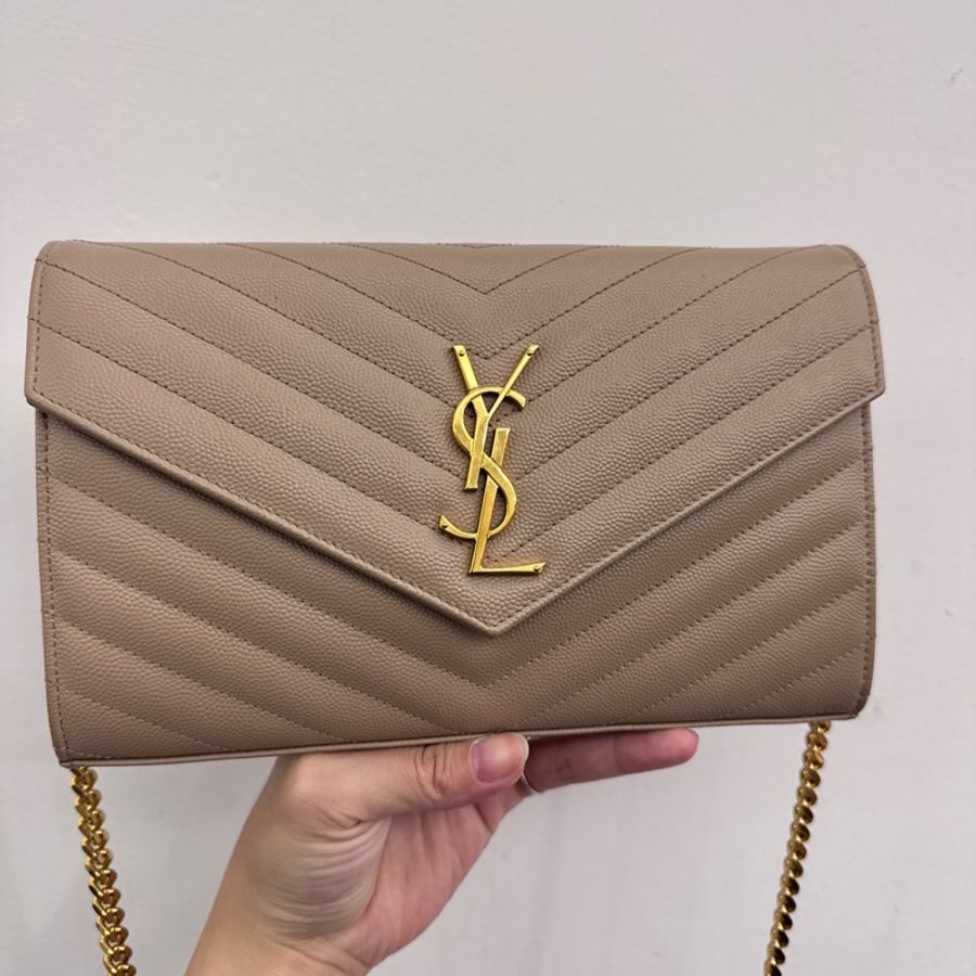 YSL 奶茶魚子醬信封WOC 近全新-0