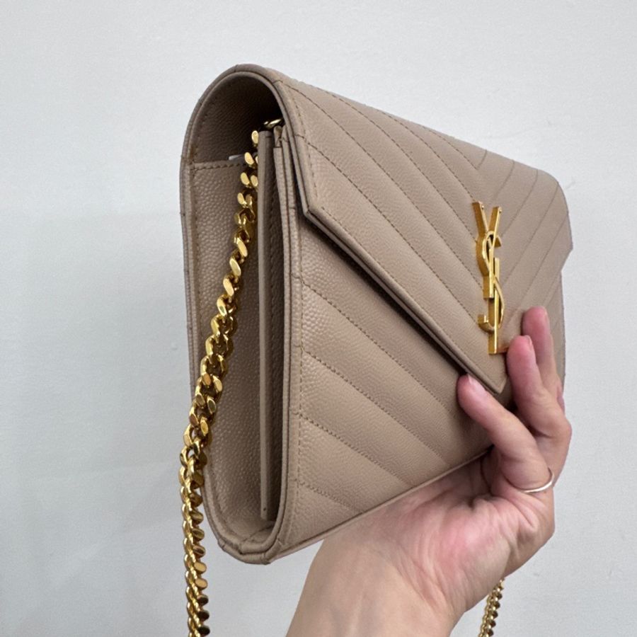 YSL 奶茶魚子醬信封WOC 近全新-3