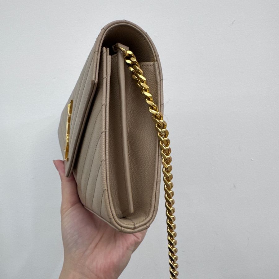 YSL 奶茶魚子醬信封WOC 近全新-4