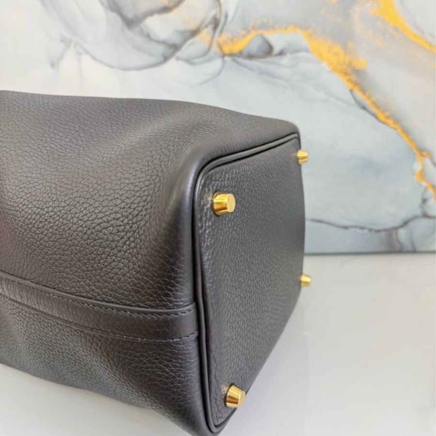「M.Y精品」 Hermes picotin 18 菜籃子18 黑色金釦-29