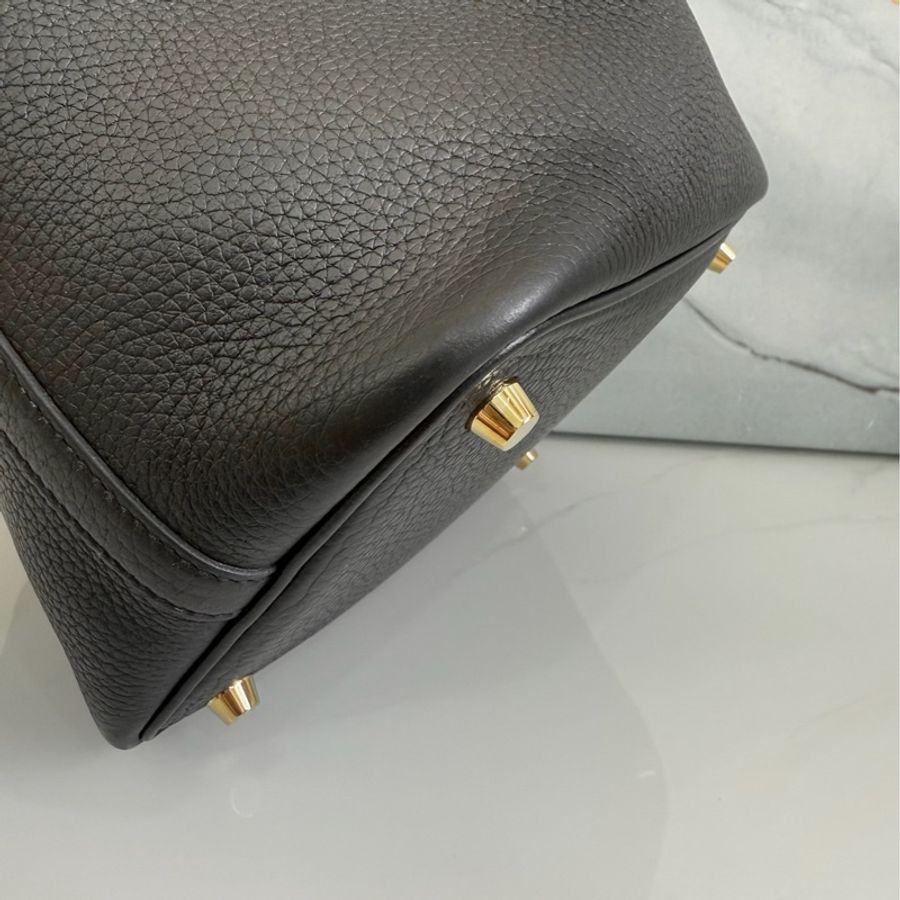 「M.Y精品」 Hermes picotin 18 菜籃子18 黑色金釦-33