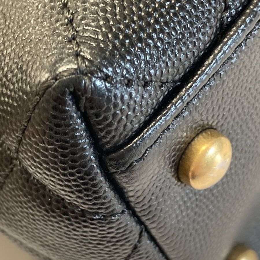 CHANEL 香奈兒 A92991 Coco Handle Medium 荔枝牛皮 手提包 黑色 金釦-14