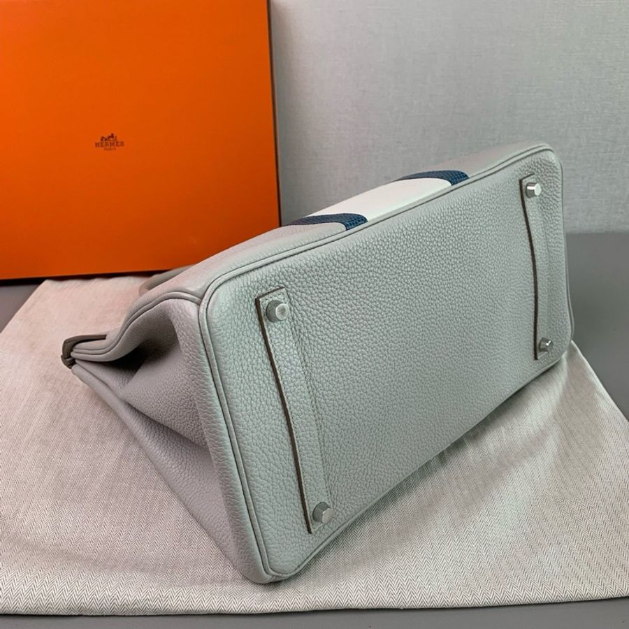 Hermes birkin35  club珍珠灰 限量拼皮-5