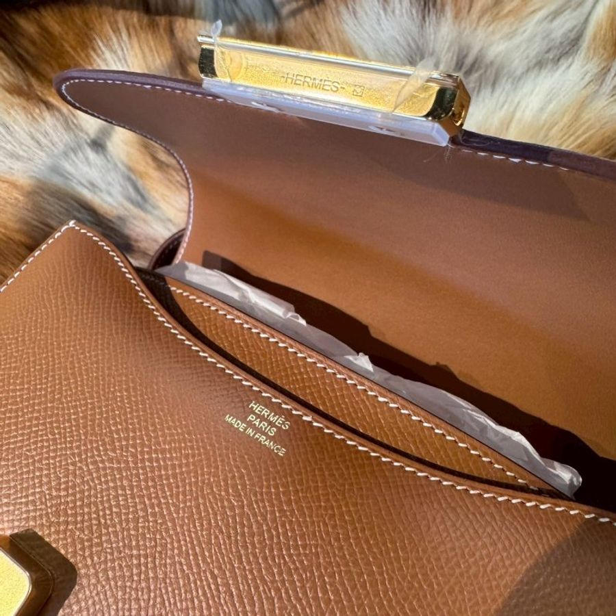 HERMES Mini 康康19 金棕金釦-4