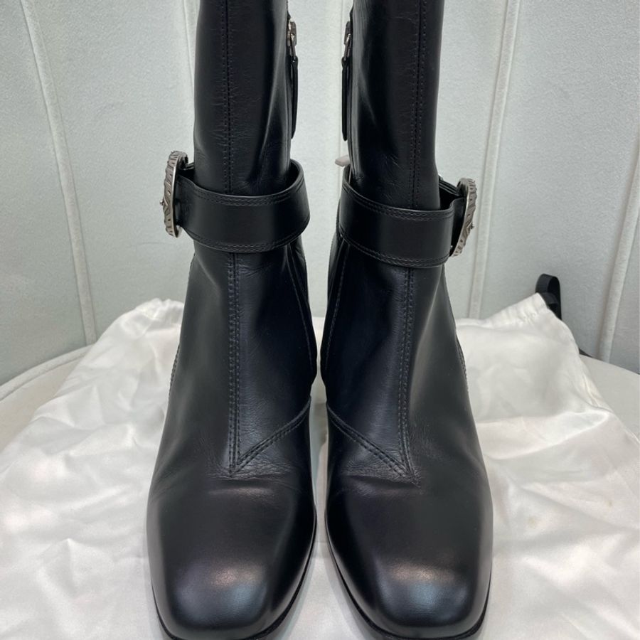 GUCCI 黑色酒神扣短靴 EUR37 XA206-1
