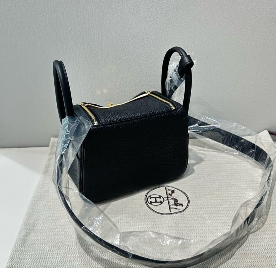 HERMES mini Lindy 2代黑金 全新全配 剛出專櫃-5