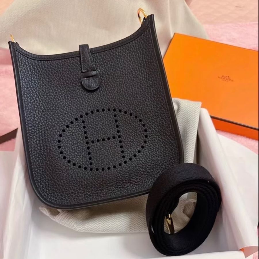 HERMES mini Lindy 2代黑金 全新全配 剛出專櫃K刻-2