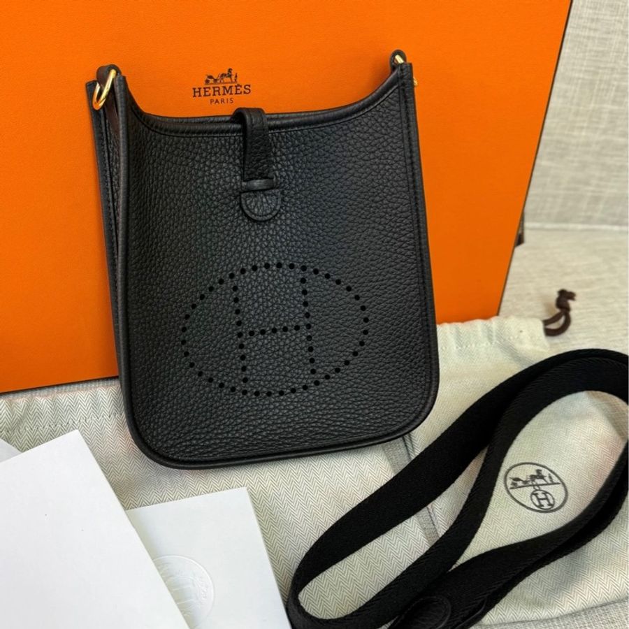 HERMES mini Lindy 2代黑金 全新全配 剛出專櫃K刻-6