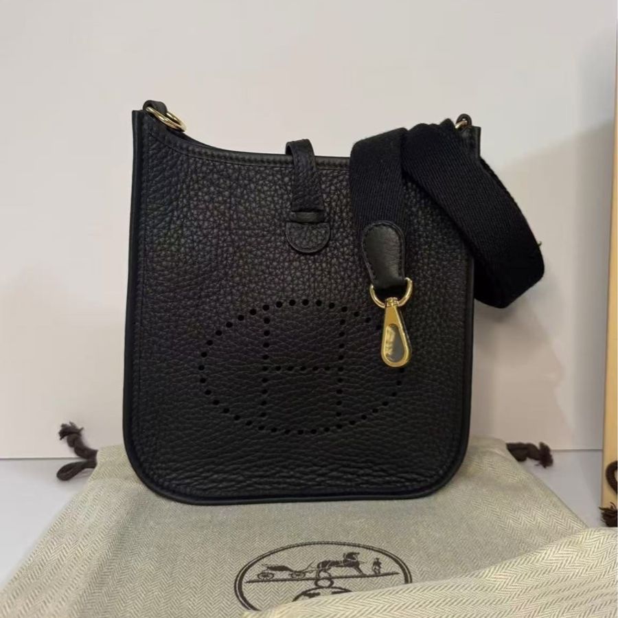 HERMES mini Lindy 2代黑金 全新全配 剛出專櫃K刻-22