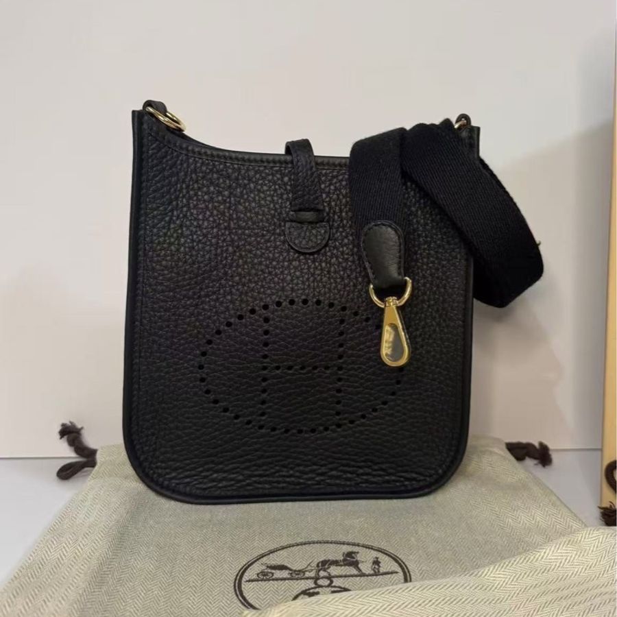 HERMES mini Lindy 2代黑金 全新全配 剛出專櫃K刻-24