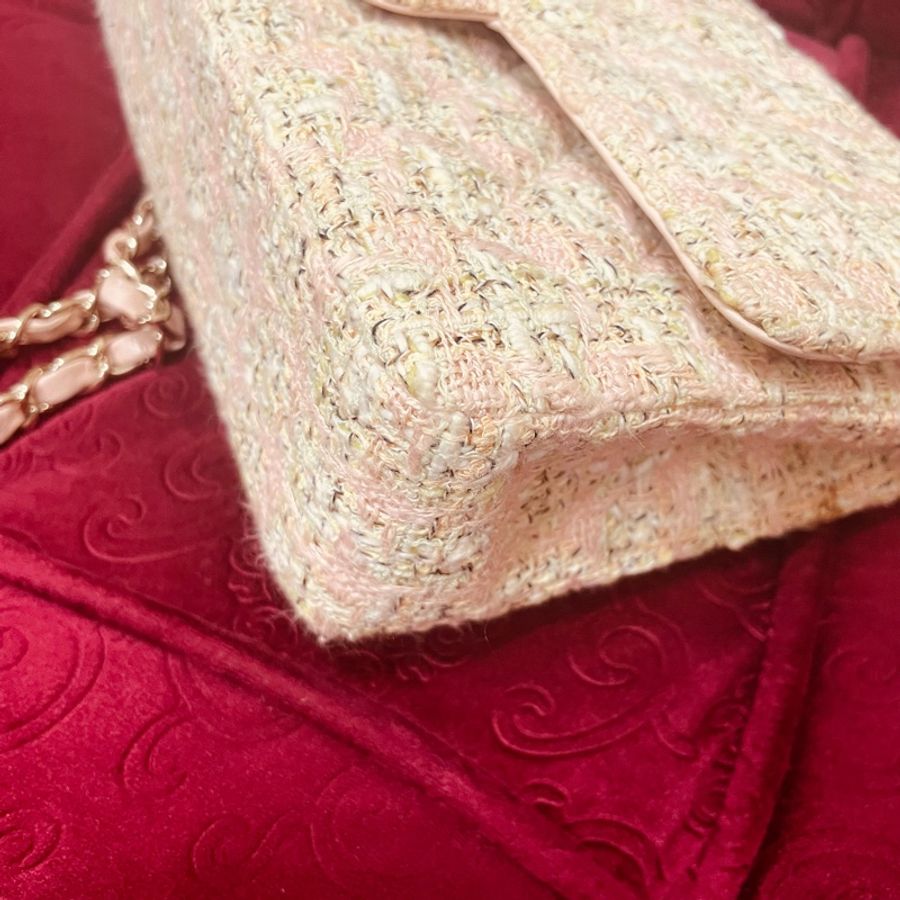 Chanel Vintage 粗毛呢手工編織包-13