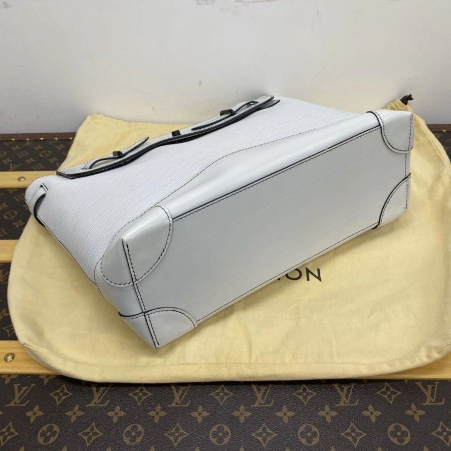 LV Steamer白色水波紋手提肩背斜背包 39*32*15 98新配件塵袋-4