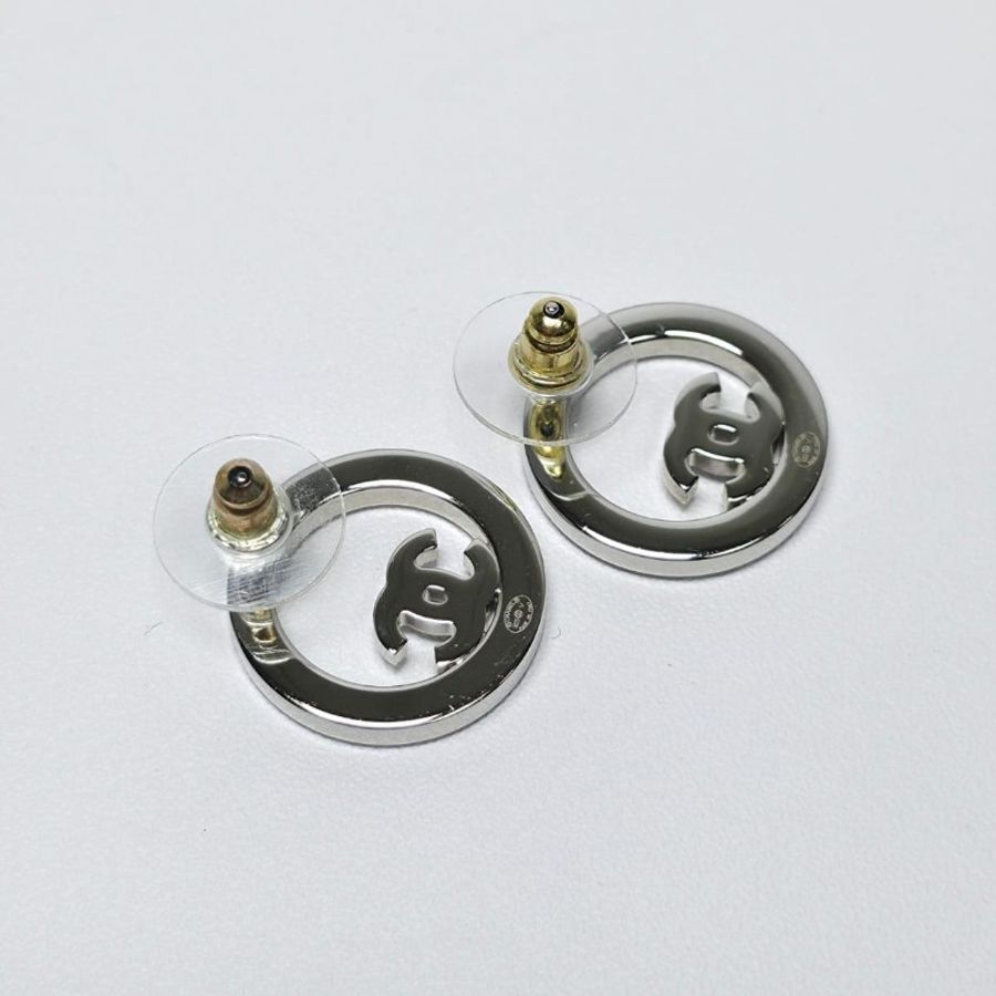Chanel CC 耳環銀色-5