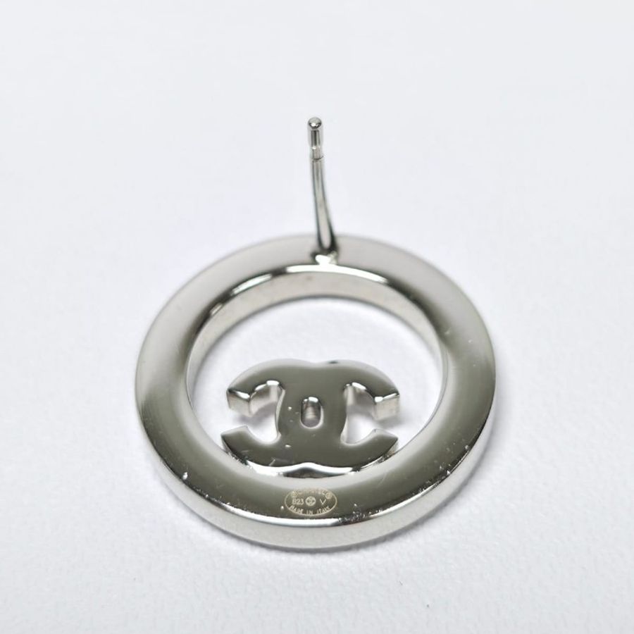 Chanel CC 耳環銀色-7