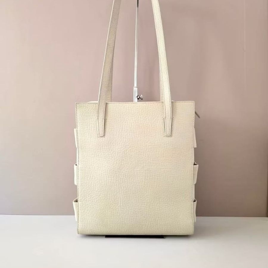 【LA LUNE】稀有中古包 Loewe米白分層托特包 側背包 單肩包 復古包 二手包-3
