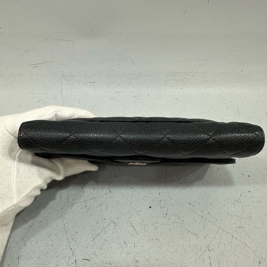 Chanel A31506 黑荔枝皮銀釦CF長夾-6
