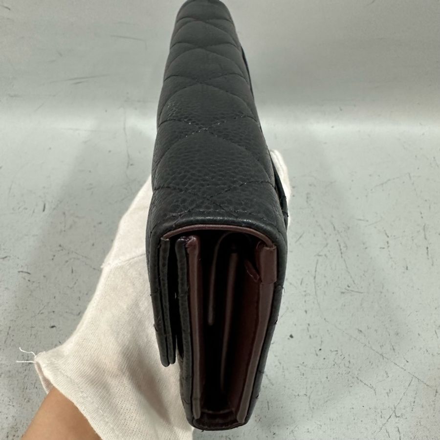 Chanel A31506 黑荔枝皮銀釦CF長夾-12
