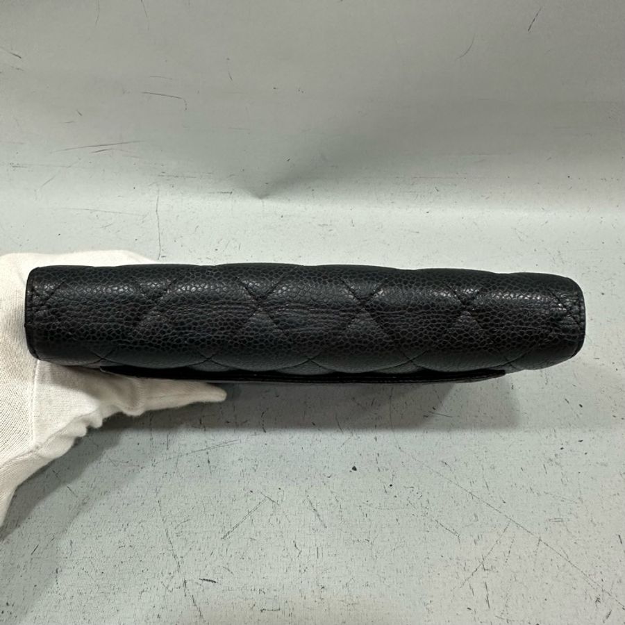 Chanel A31506 黑荔枝皮銀釦CF長夾-13