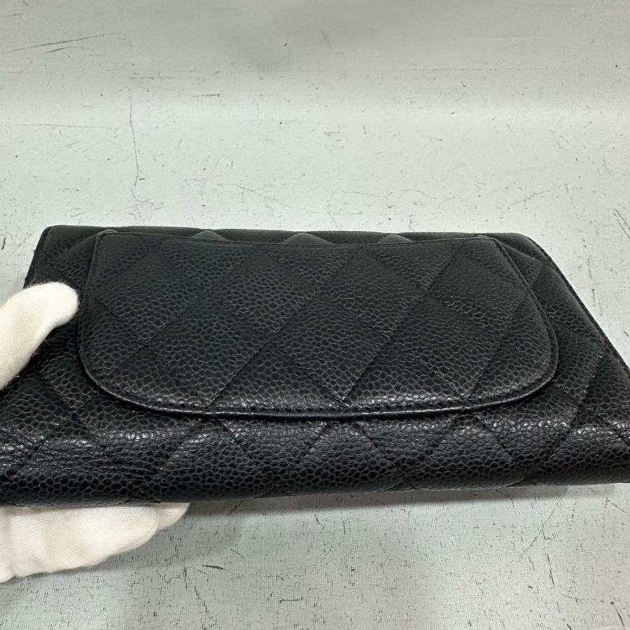 Chanel A31506 黑荔枝皮銀釦CF長夾-16