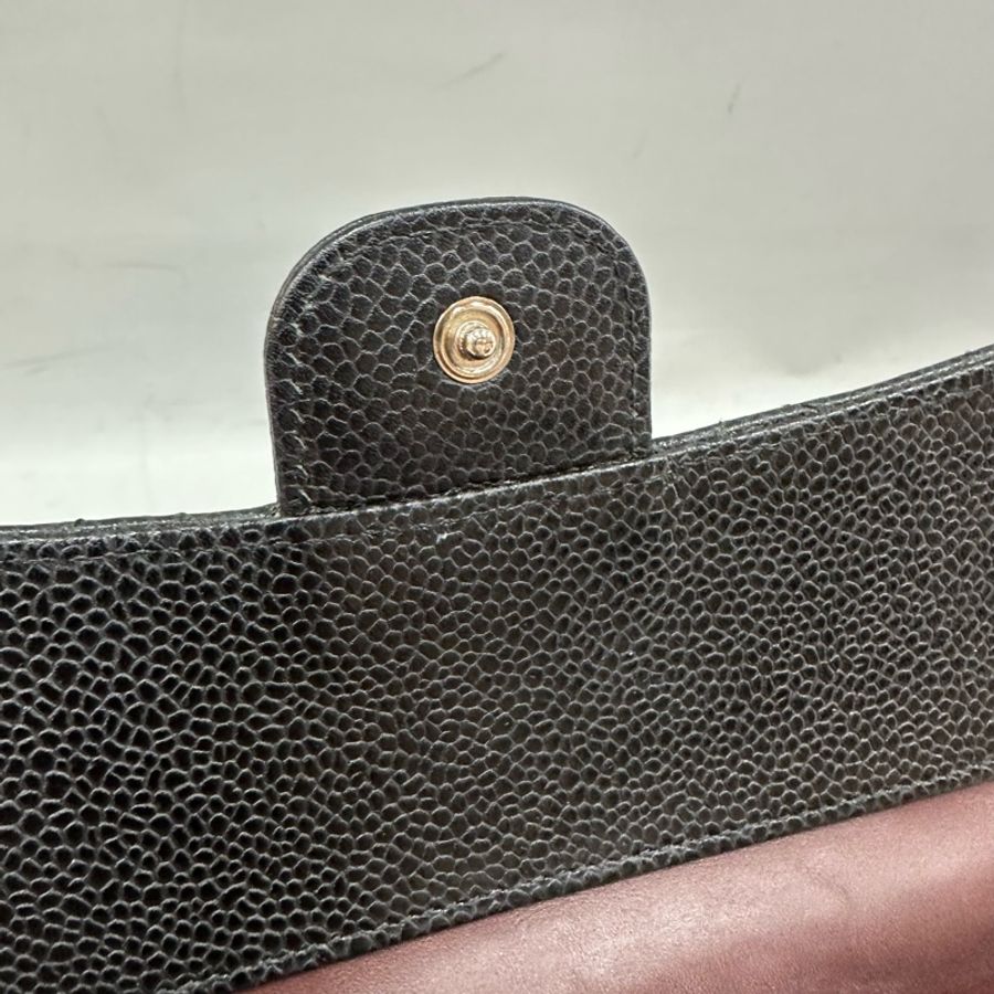 Chanel A31506 黑荔枝皮銀釦CF長夾-22