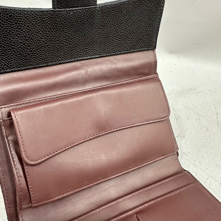 Chanel A31506 黑荔枝皮銀釦CF長夾-23
