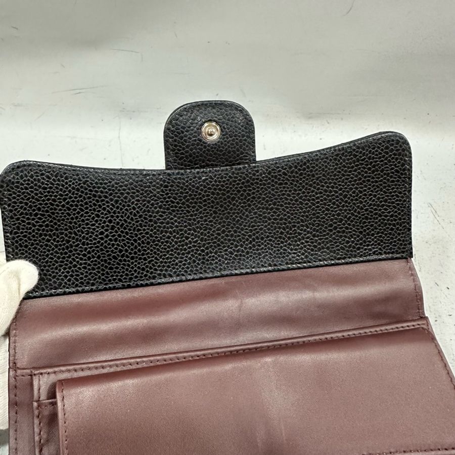 Chanel A31506 黑荔枝皮銀釦CF長夾-25