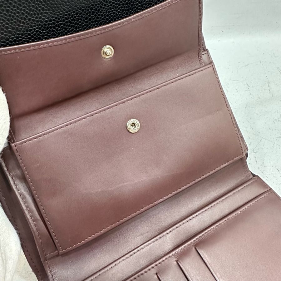 Chanel A31506 黑荔枝皮銀釦CF長夾-35