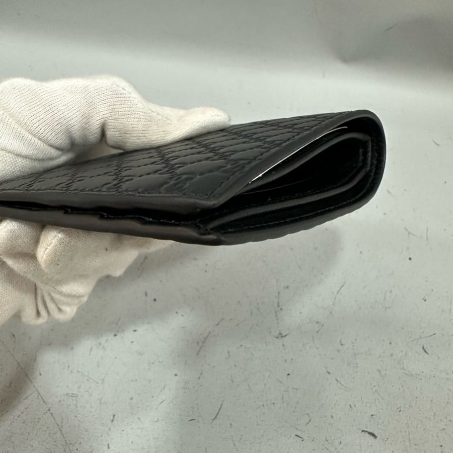 Gucci 260987 黑色牛皮壓紋GG短夾-6