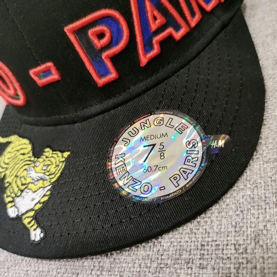 Kenzo Paris H&M 聯名款 tiger jungle 刺繡 老虎 黑色黃色橘色 棒球帽 卡車帽 帽子 未使用收藏品 M號-6