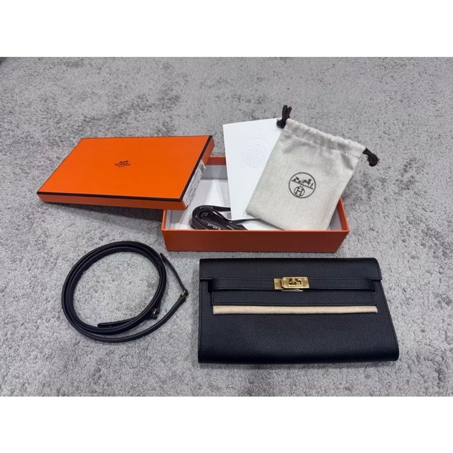 愛馬仕Hermes kelly to go Epsom皮 黑金色全配-0