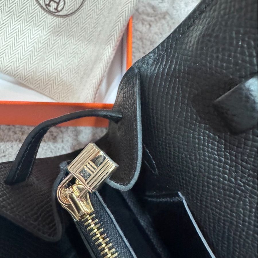 愛馬仕Hermes kelly to go Epsom皮 黑金色全配-10