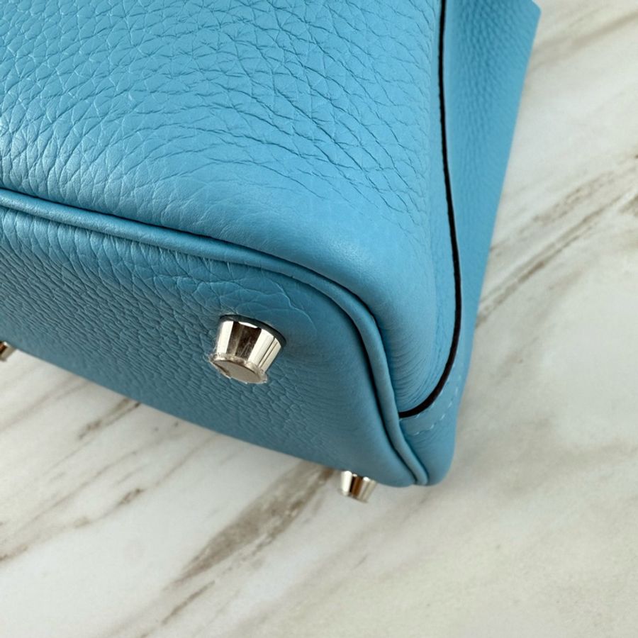 愛馬仕 Hermès Picotin 18 菜籃子 北極藍 銀釦-10