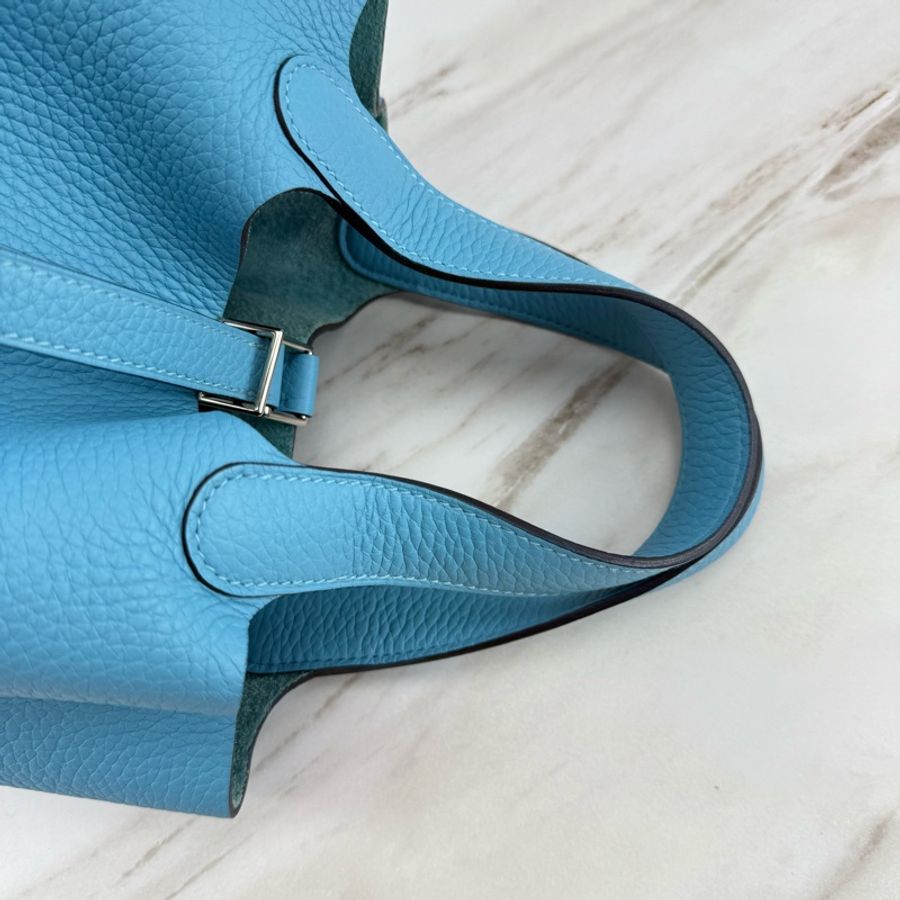 愛馬仕 Hermès Picotin 18 菜籃子 北極藍 銀釦-14