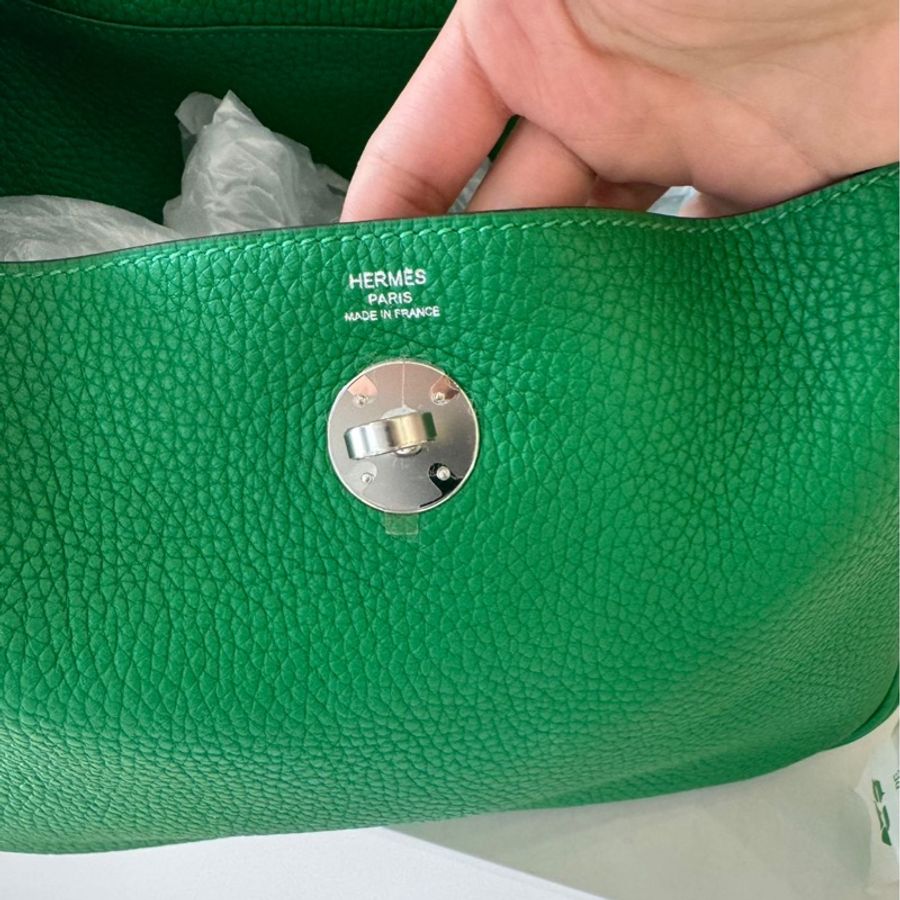 🌈Hermes💚Lindy 26💚竹子綠色銀扣🌟99.8新🌟TC皮🌈已Hold🌟-1