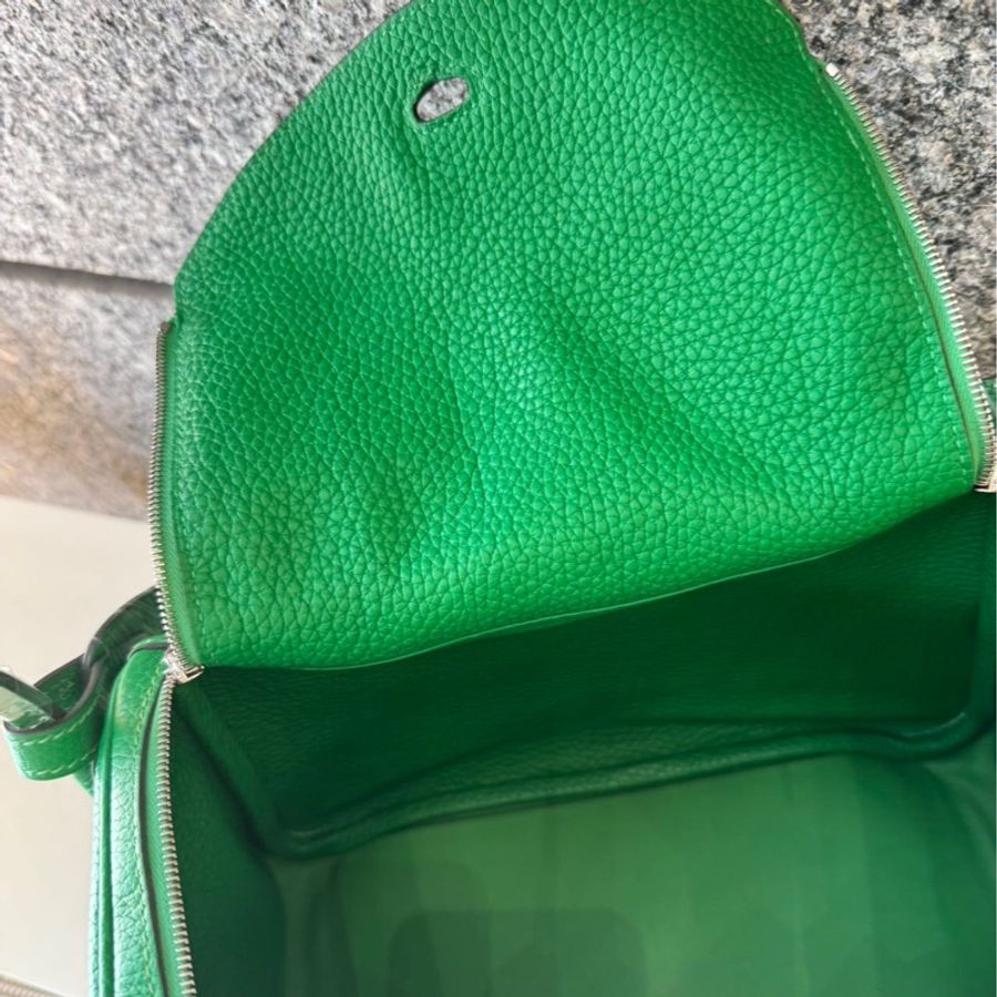 🌈Hermes💚Lindy 26💚竹子綠色銀扣🌟99.8新🌟TC皮🌈已Hold🌟-2