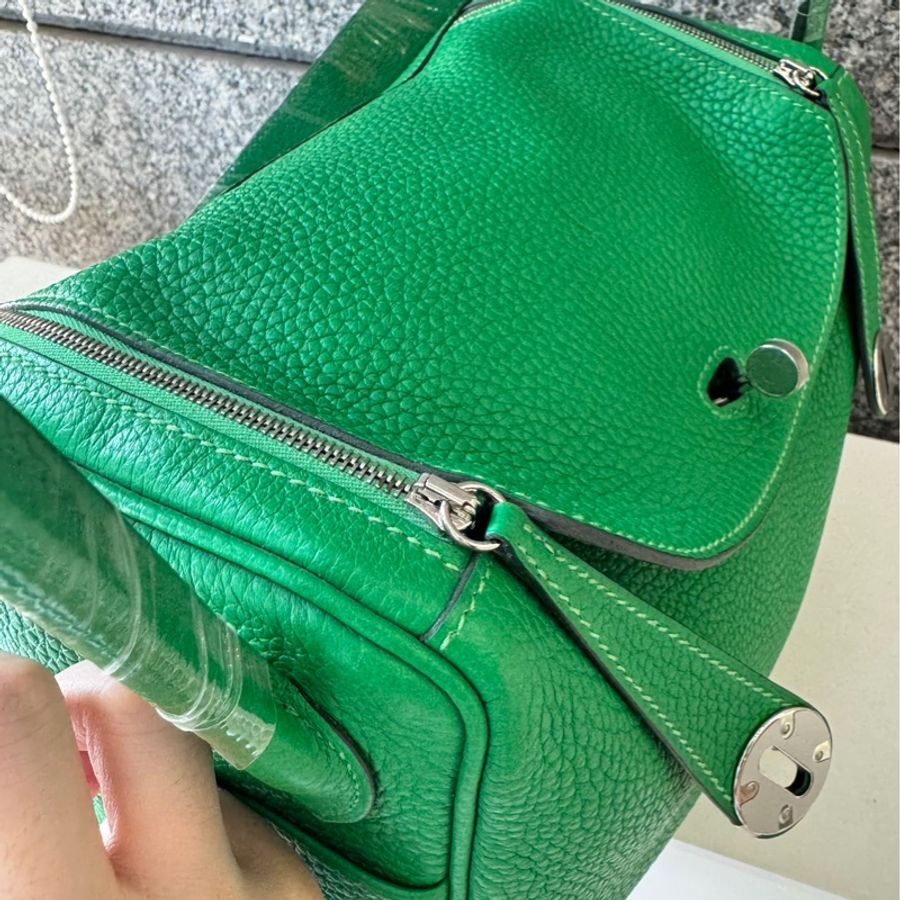 🌈Hermes💚Lindy 26💚竹子綠色銀扣🌟99.8新🌟TC皮🌈已Hold🌟-5