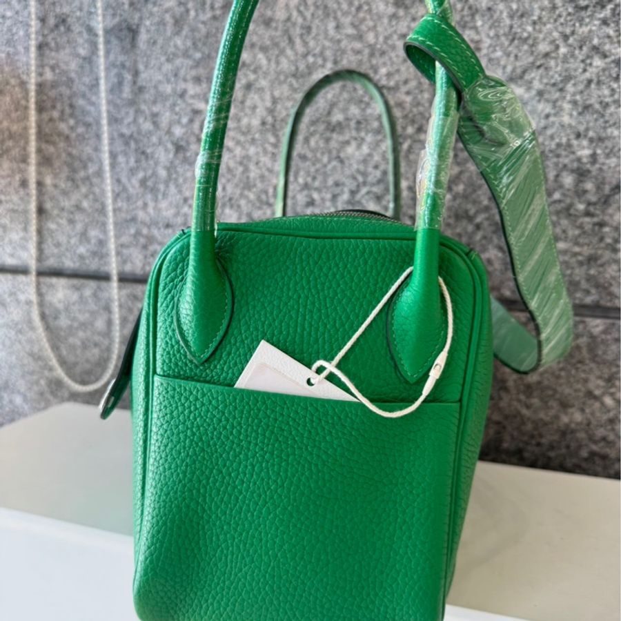 🌈Hermes💚Lindy 26💚竹子綠色銀扣🌟99.8新🌟TC皮🌈已Hold🌟-6