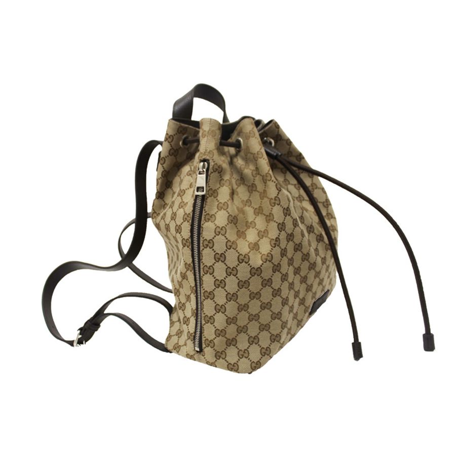 Gucci Beige GG Canvas Drawstring Medium Backpack 449175-1