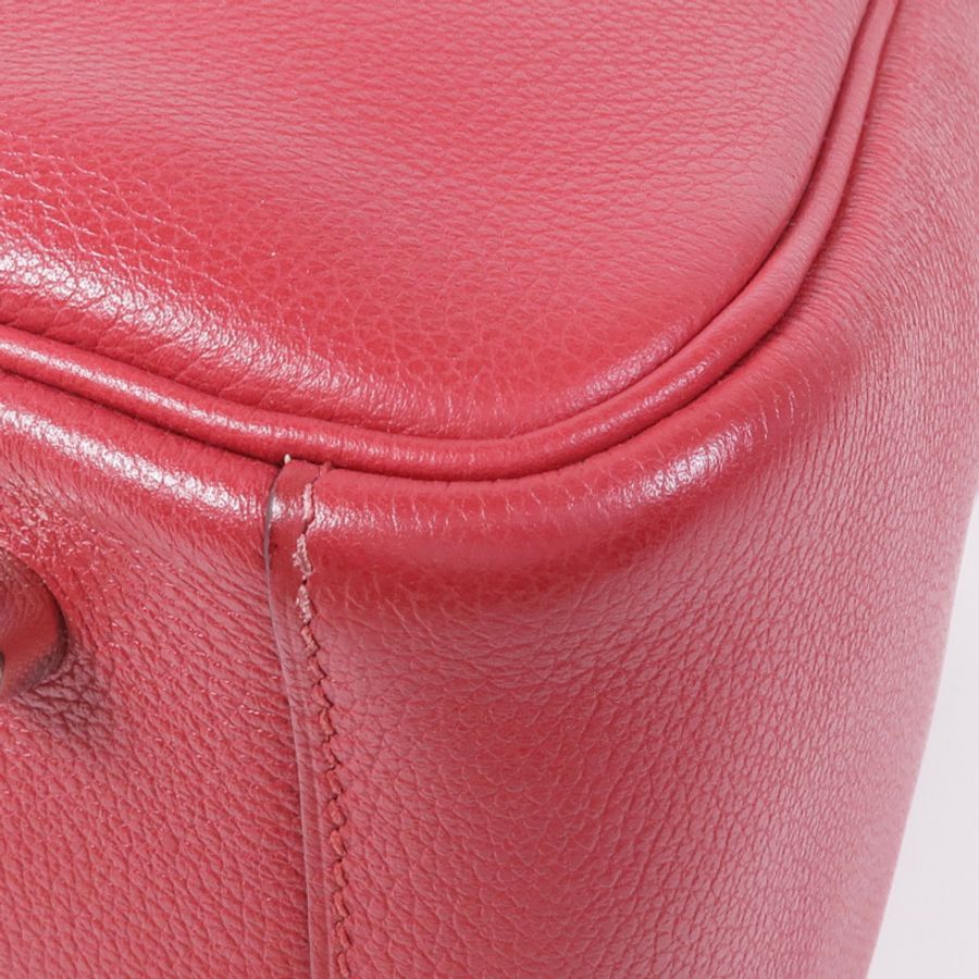 HERMES 【激減優惠】Clemence皮革Lindy 30銀扣肩背袋Rouge Casaque-7