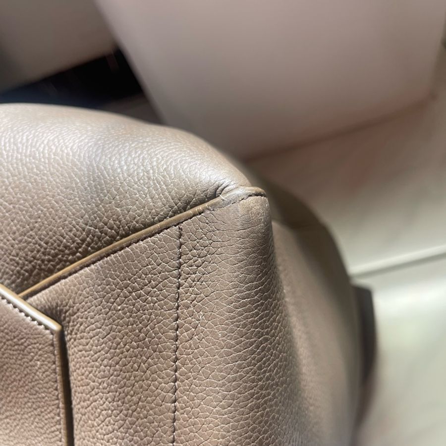 celine sangle 絕版通勤褐色質感肩背包-8