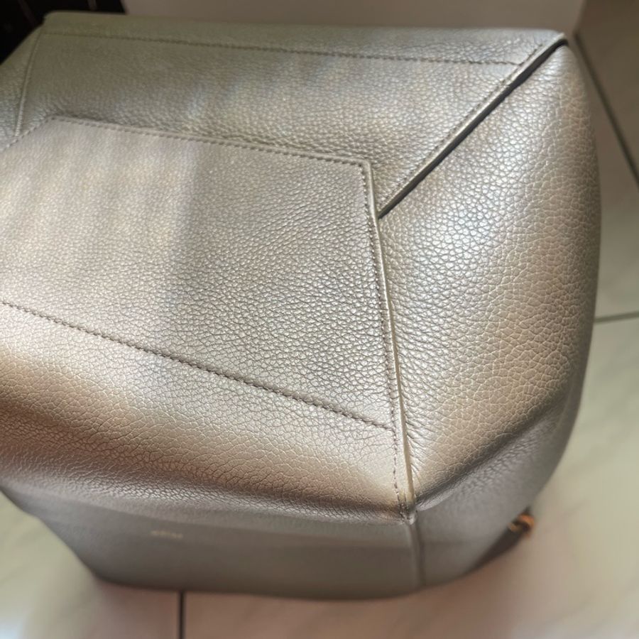 celine sangle 絕版通勤褐色質感肩背包-10