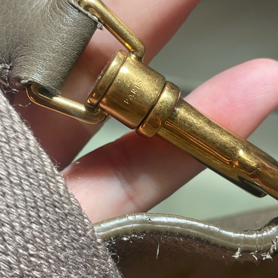 celine sangle 絕版通勤褐色質感肩背包-24