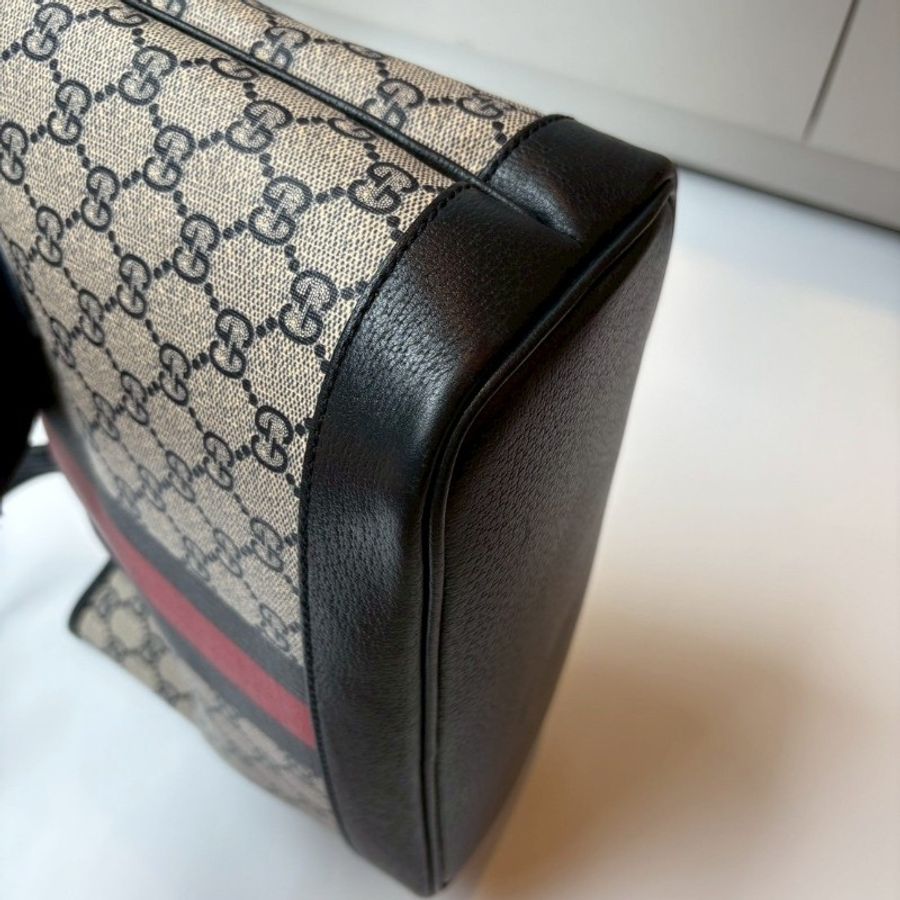 Gucci 藍紅藍PVC GG印花托特包-6