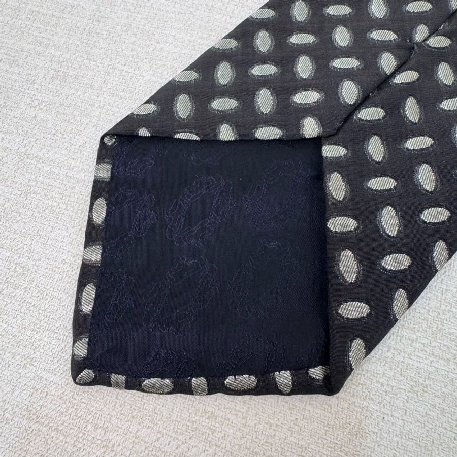 Bally 黑 橢圓形點點 領帶 領結 絲綢(中古)-5